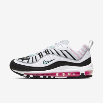 Nike Air Max 98 - Női Utcai Cipő - Platina/Fekete/Rózsaszín